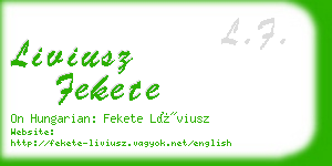 liviusz fekete business card